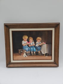 Three Children Eating Watermelon by Dianne Dengel