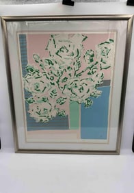 "Flowers 1" by Knox Martin (America,1923-2022) Lithograph