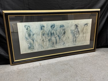 "Oriental Dancers" by Edna Hibel (American, 1917-2014) Lithograph