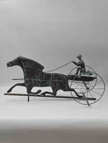 Bronze Horse and Chariot Sculpture
