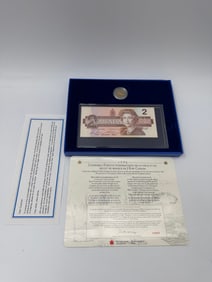 1986 Canada $2 Proof Coin and Bank Note Set
