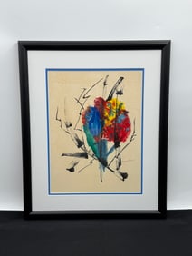 Maria Di Russo, Abstract Floral, Mixed Media on Paper