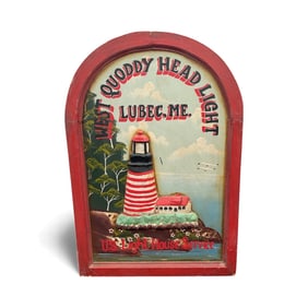 West Quoddy Head Light Folk Art Relief Sign – Lubec, Maine