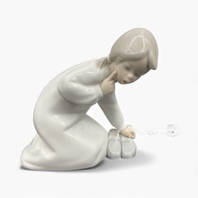 Lladro Girl with Slippers Figurine