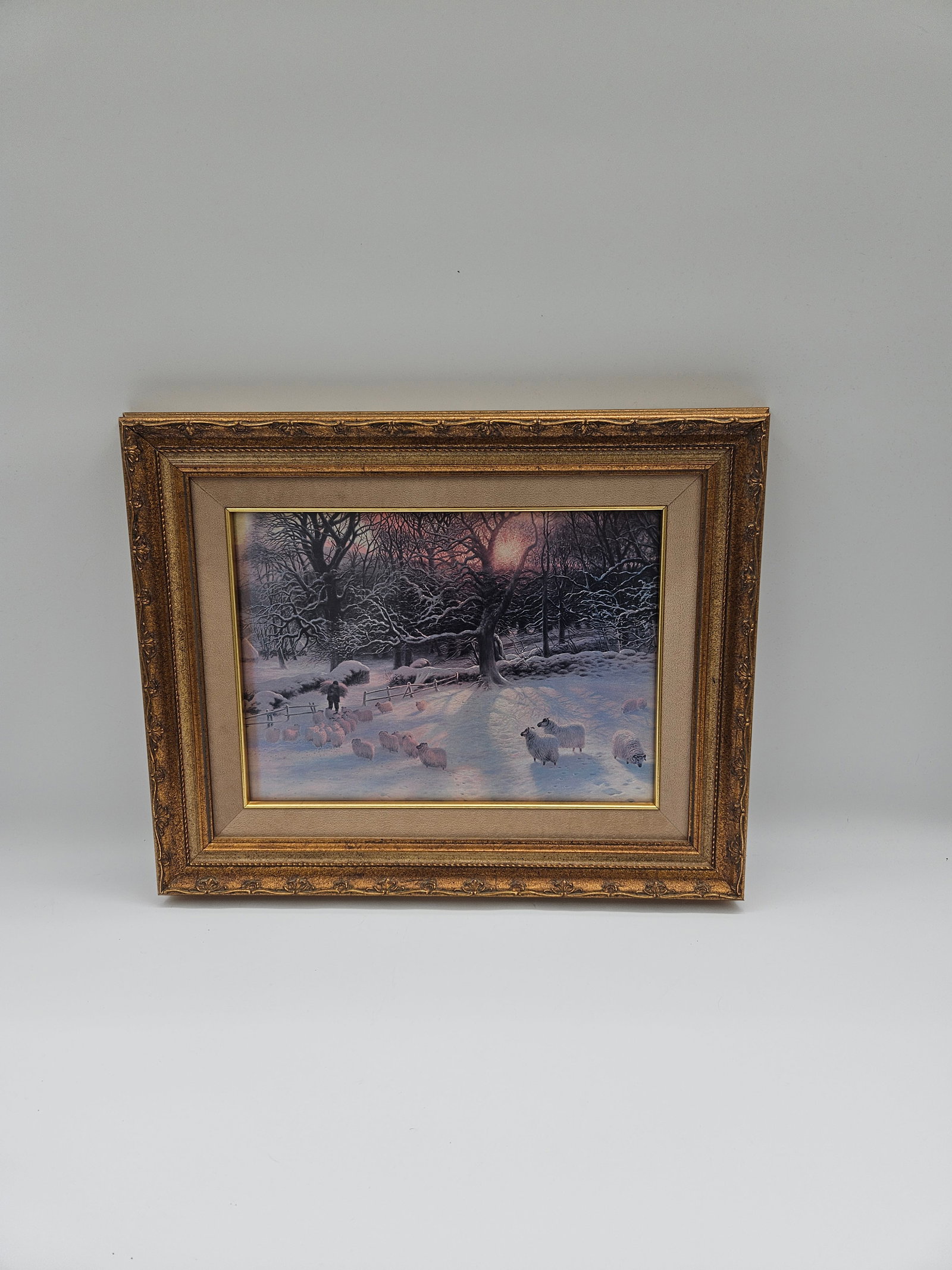 Winter Landscape with Sheep, Framed Print (1 of 3)
