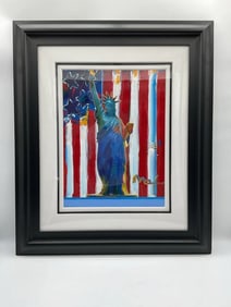 "United We stand II" by Peter Max (German/American, b.1937) Mixed Media
