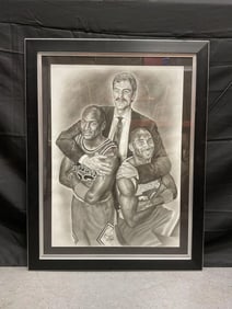 Phil Jackson with Michael Jordan and Kobe Bryant Portrait