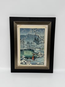 Koitsu Tsuchiya Spring Snow at Enkakuji Temple Japanese woodblock print