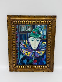 Harlequin Figure by Jose Maria Mijares (Cuba, 1921-2004) Oil on Canvas