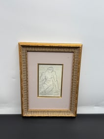 Seated Nude Study by David Burliuk ( Ukraine, 1882-1967) Pencil Drawing