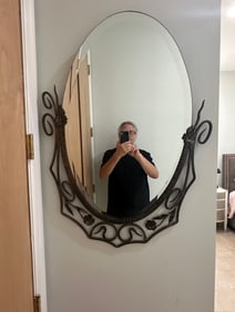 Art Deco Framed Oval Mirror