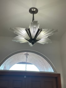 Art Deco Degue French Glass Chandelier