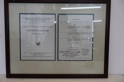 Framed U.S. Senate Executive Calendar