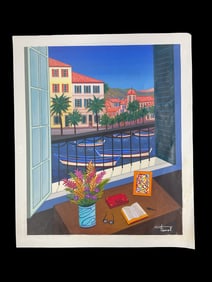 " Window on Bonifacio" by Fanch Ledan (France, b.1949) Serigraph