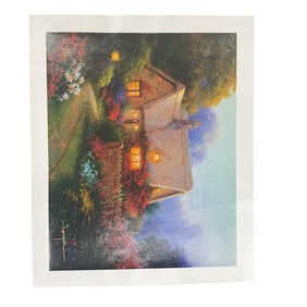 "Bougainvillea Village" by Sergon (Filipino/American, b.1945) Serigraph