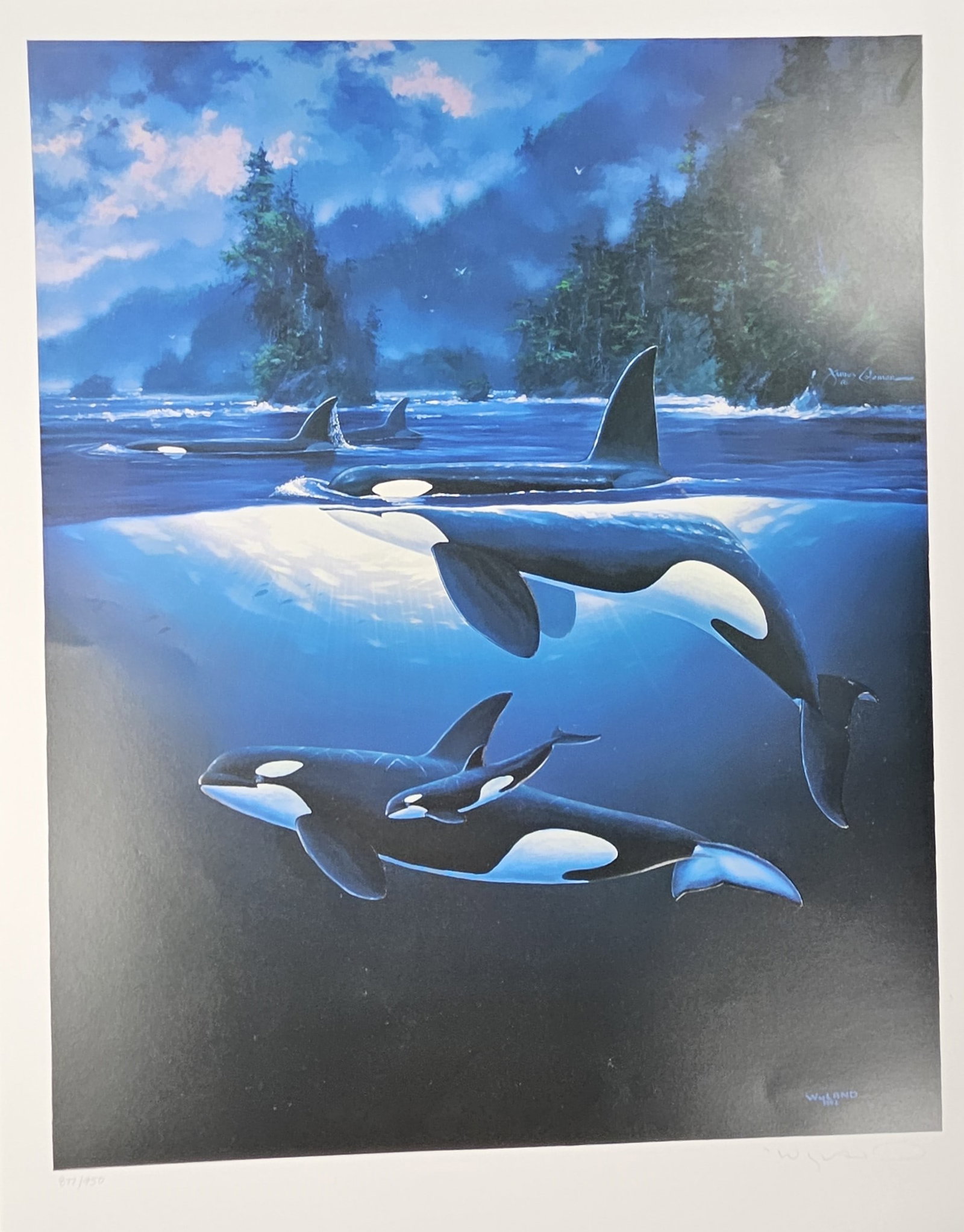 "Northen Waters" By Robert Wyland +James Coleman, Disney Embossed Serigraph on paper (1 of 8)