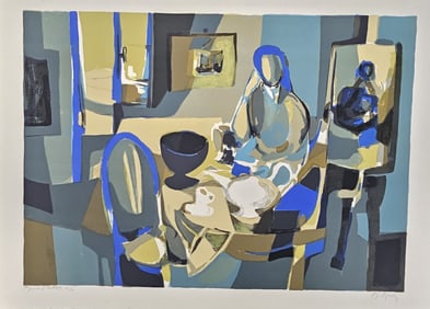 "Intérieur (Interior)" by Marcel Mouly (French, 1918-2008) Color lithograph on Arches paper