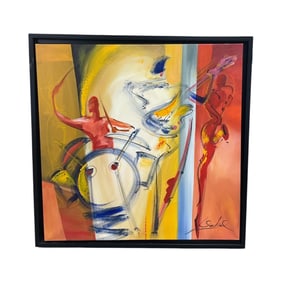 "Jam Session Three" by Alfred Gockel (German, b.1952) Original acrylic on canvas