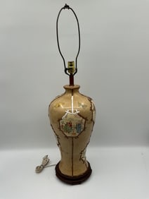 Vintage Asian Porcelain Crackle Glaze Lamp