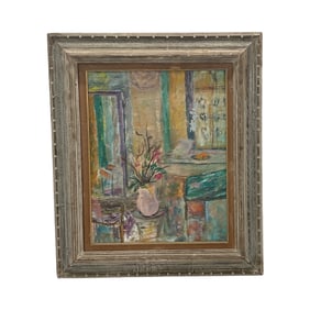 Vintage Abstract Interior Scene Painting