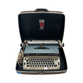 Smith Corona Coronomatic 2200 Electric Typewriter with Case and Paperwork