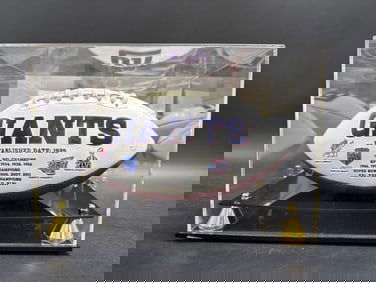 Odell Beckham Jr. signed  New York Giants Commemorative Football in Display Case