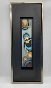 Abstract Fused Glass Wall Art in Shadowbox Frame