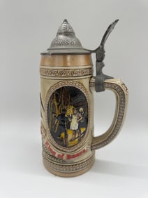 Budweiser “King of Beers?? Lidded Beer Stein, Anheuser-Busch Brewery Scene