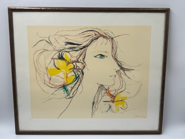 "Juana Ester" by Servando Cabrera Moreno (Cuba, 1923-1981) Lithograph