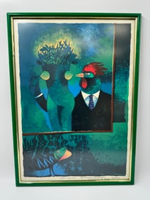 "Cuidaito Conpay Gallo" by Juan Vincente Rodriguez Bonachea (Cuba, 1957-2012) Lithograph