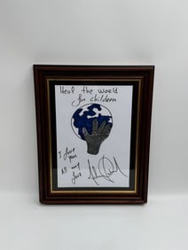 Michael Jackson Signed 'Heal the World' Drawing with COA