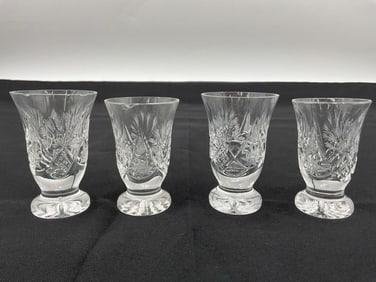 Set of Four Cut Crystal Cordial Glasses