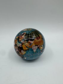 Small Stone Globe with Gold Grid