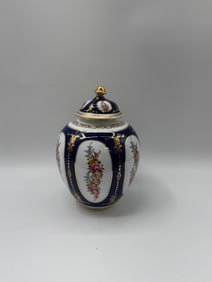 Floral Decorated Porcelain Lidded Jar