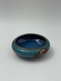 Small Cloisonné Bowl, Floral Design, 4 inch