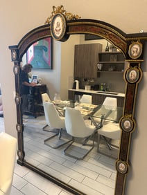 Empire Style Neoclassical Mirror with Enamel Inserts