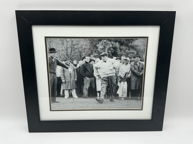 Framed Black and White Golf Photograph