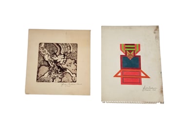 Two Abstract Works by Gloria Landsman Pierce