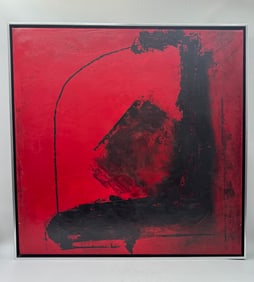 Jose Luis Varela, Potencia Rojo, Abstract Expressionist Painting w/ COA