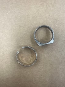 Pair of Rings - one stamped Sterling Silver, the other stamped 14Kt