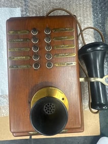 Antique Wooden Operator Switchboard Telephone