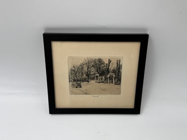 Otis Wagner, 1921, Etching of Park Scene