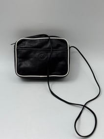 Clubhouse Black Leather Shoulder Bag, Made in Italy