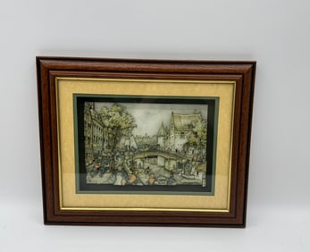 Framed Shadow Box, Cityscape Print