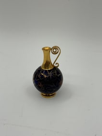 Miniature Cloisonné Vase with Gilt Accents