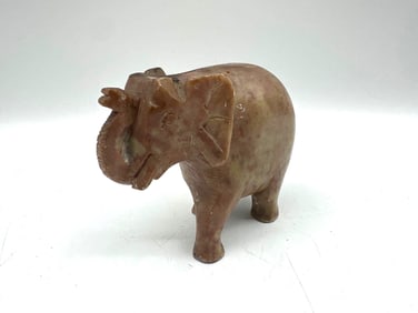 Hand-Carved Stone Elephant Figurine
