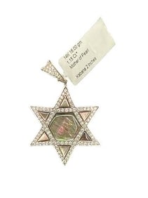 Kabana 14K White Gold Star of David Diamond Pendant