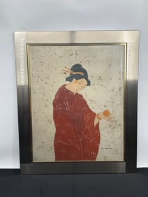Gina Lombardi, Geisha with Orange, Mixed Media