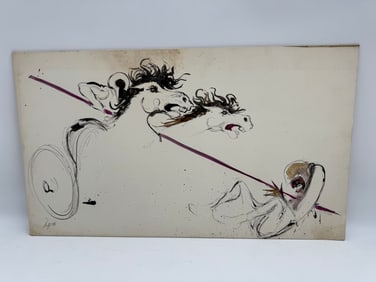 Abstract Horse Drawn Chariot Drawing