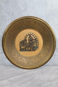Vintage Holy Brass Relief Plate